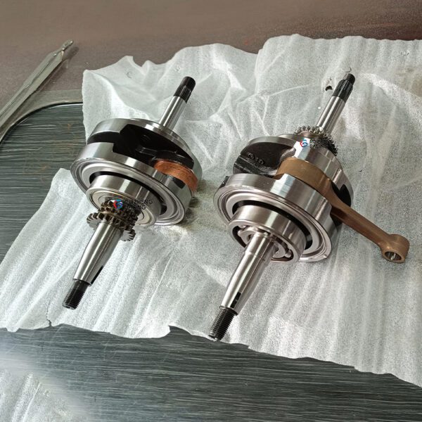 Custom laser-engraved logo on Ruizheng Racing NMAX crankshaft