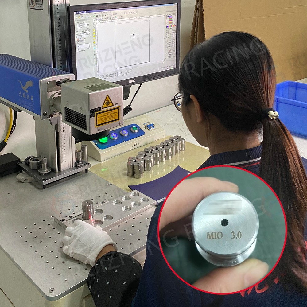Motorcycle engine parts laser engraving - crank pin