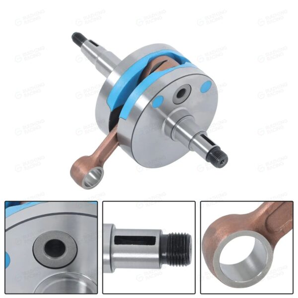 Suzuki AX100 crankshaft full view with detail close-up