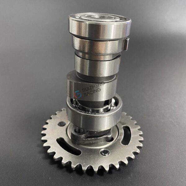 GY6 camshaft with timing sprocket kit top view