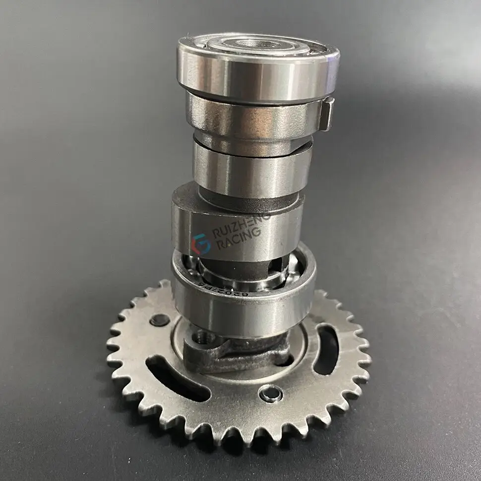 GY6 camshaft with timing sprocket kit top view