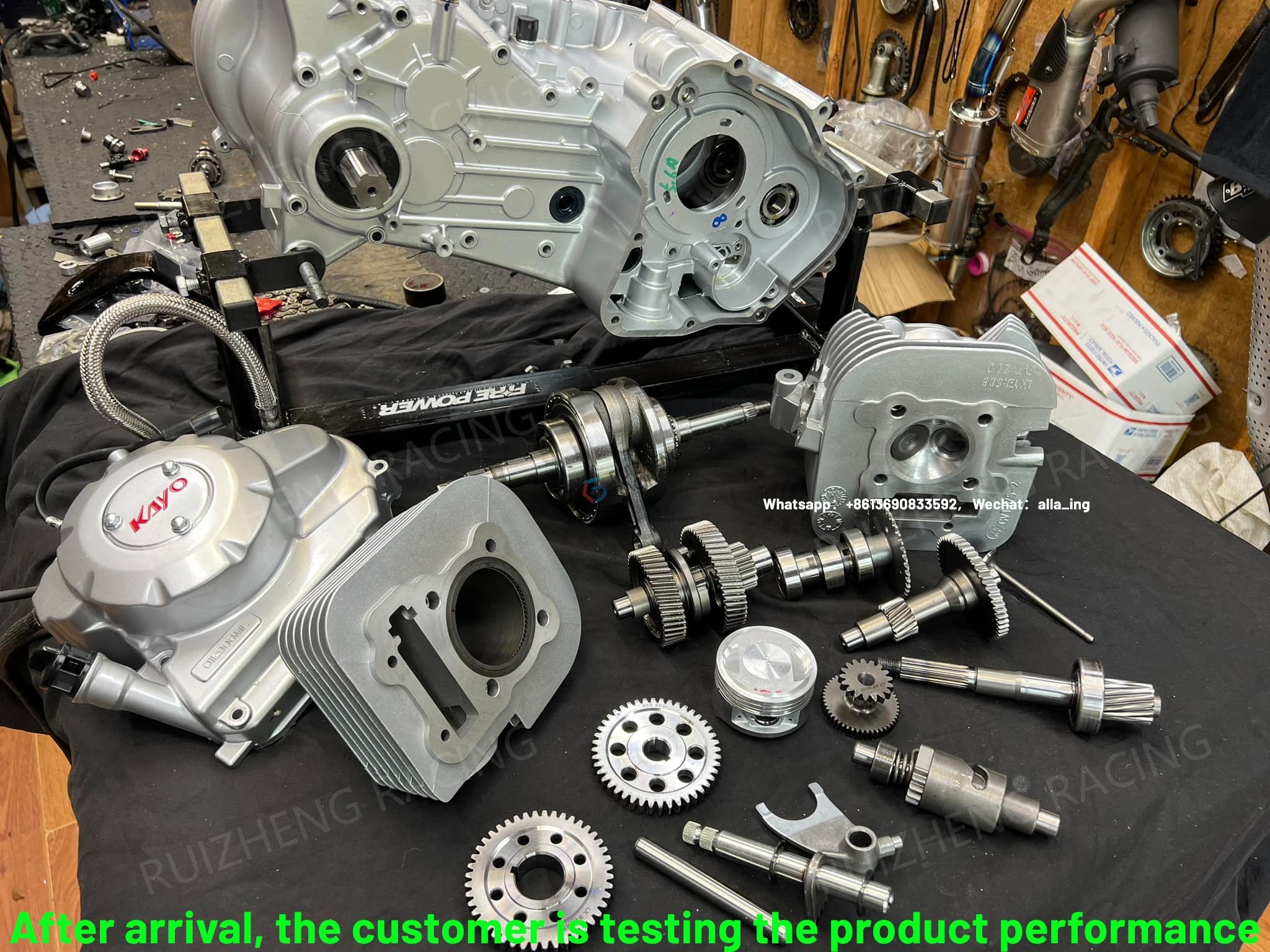GY6 2 valve cylinder head customer engine test