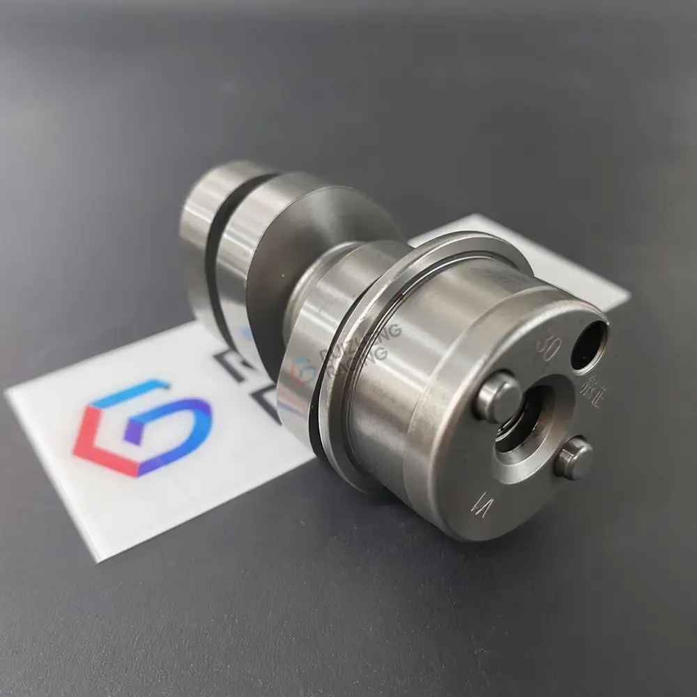 Close-up of NMAX camshaft with focus on cam lobe detail
