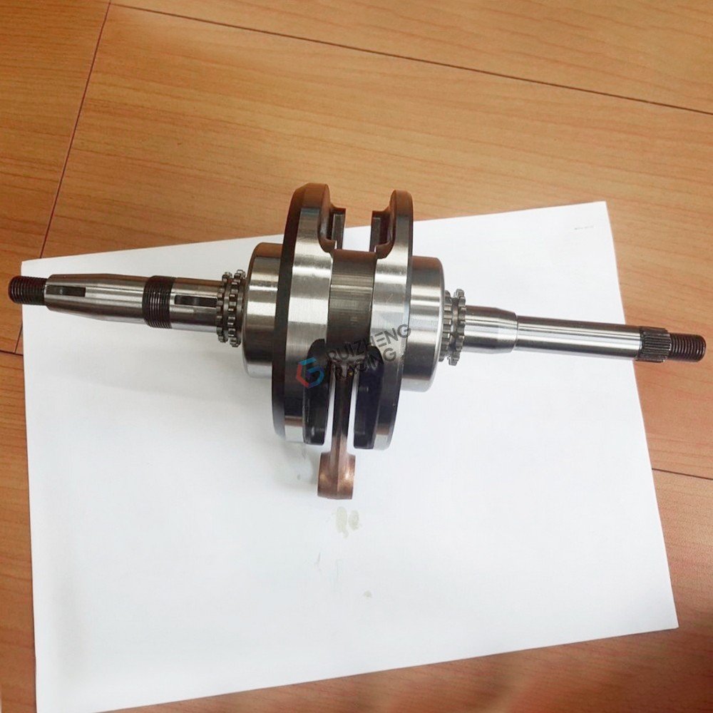 Close-up of the gy6 crankshaft +8.2mm for 232cc big bore kit builds.