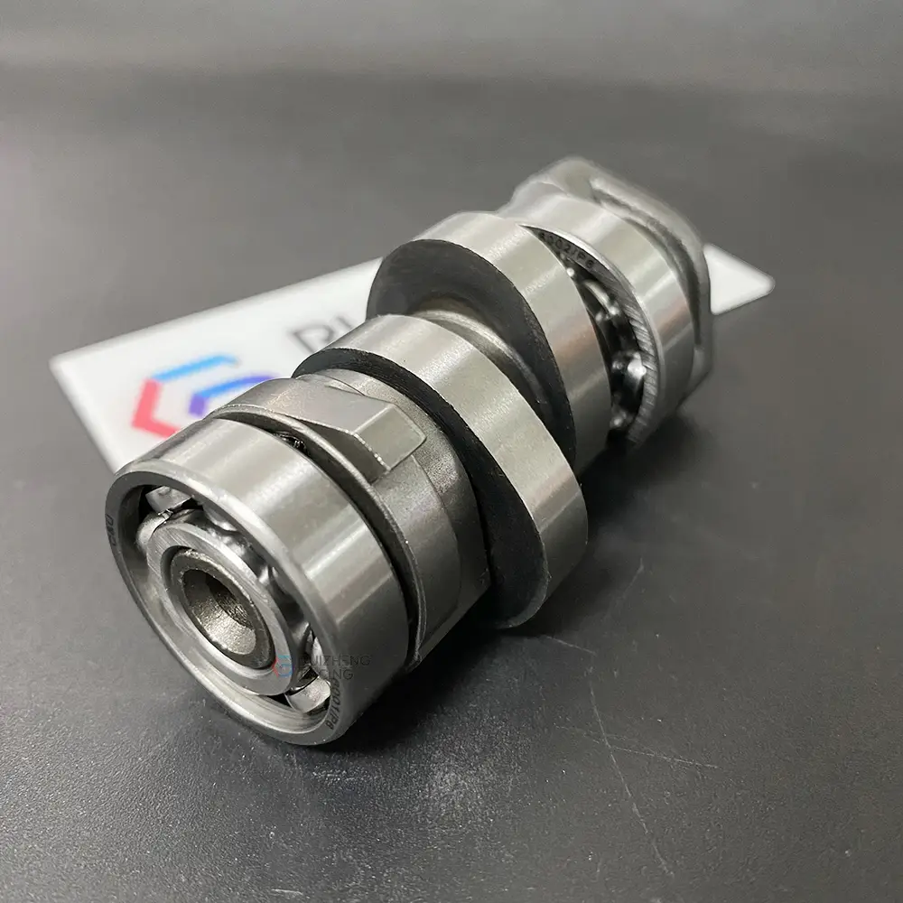 KVY racing camshaft side close-up – high-performance motorcycle camshaft