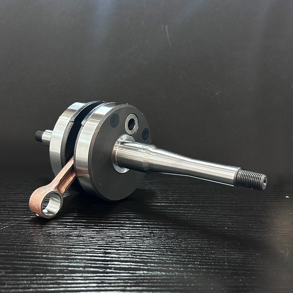 F1ZR stroker crankshaft drive side view for Yamaha two-stroke performance engine