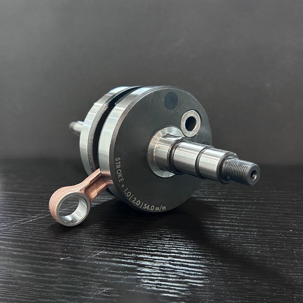 F1ZR 54 mm racing crankshaft marked Stroke Up +1.0 mm Total +2.0 mm